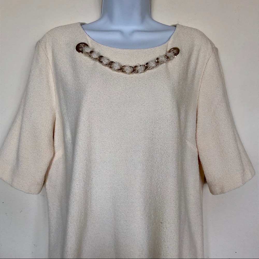St. John Dress With Gold Chain Necklace